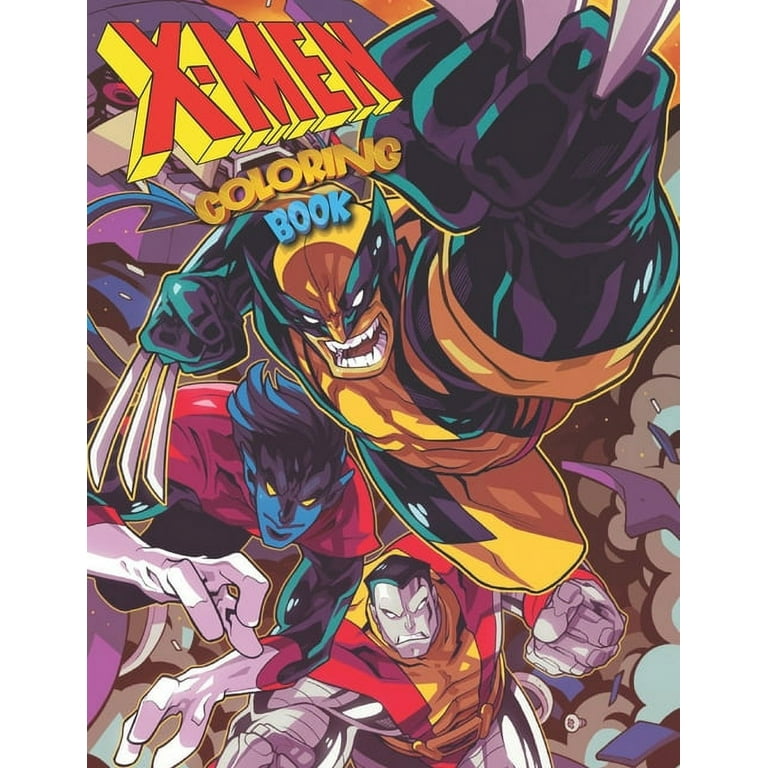 Xmen coloring book marvel the great battle of universe coloring books super heroes for adults kids teenagers