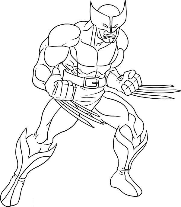 X men wolverine colouring image