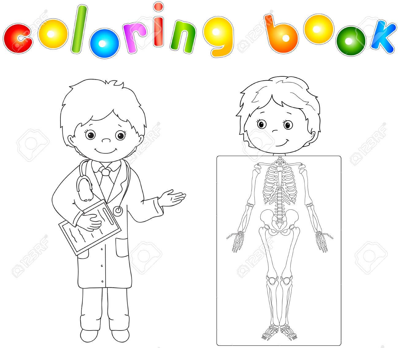 Doctor and patient whose body is shown in the x