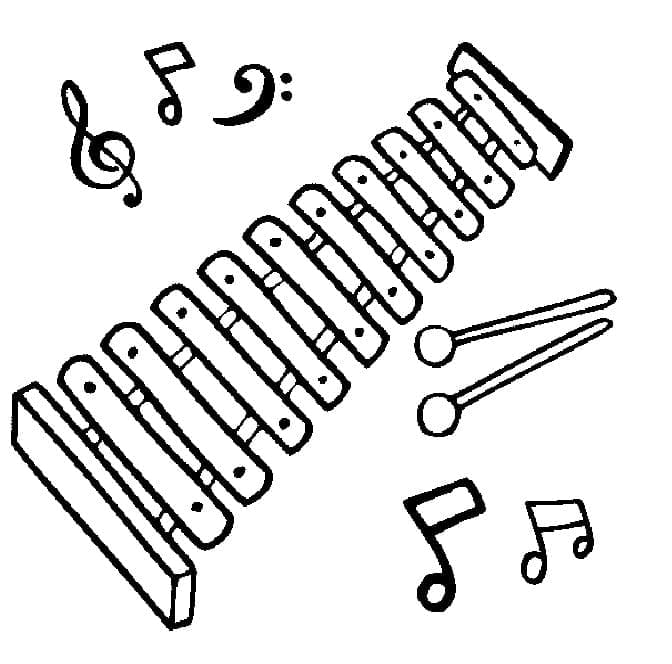Xylophone image coloring page