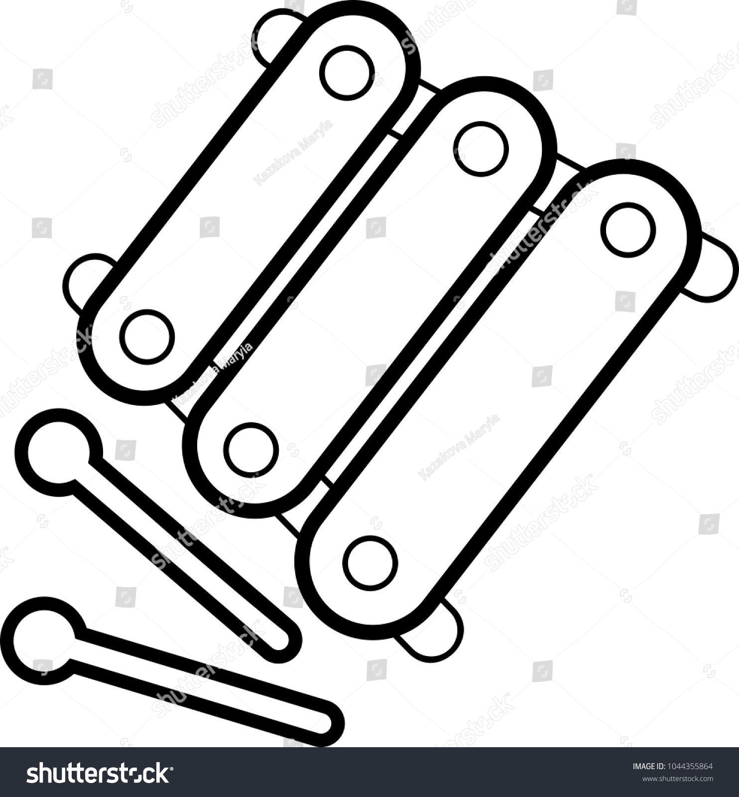 Xylophone coloring page stock vector royalty free