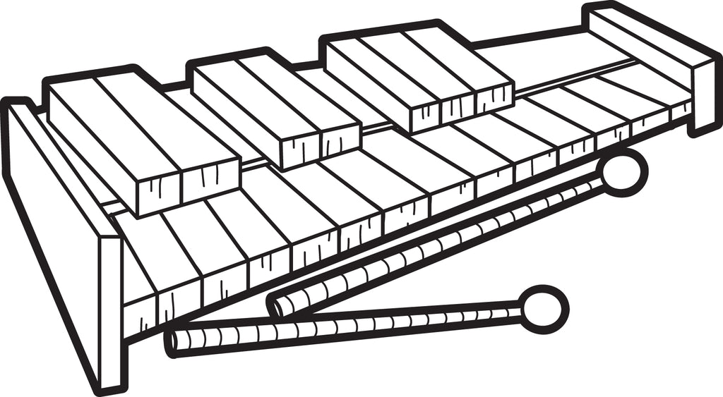 Printable xylophone coloring page for kids â