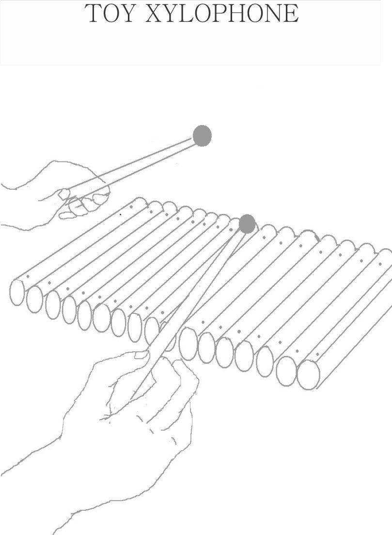 Toy xylophone coloring printable page for kids