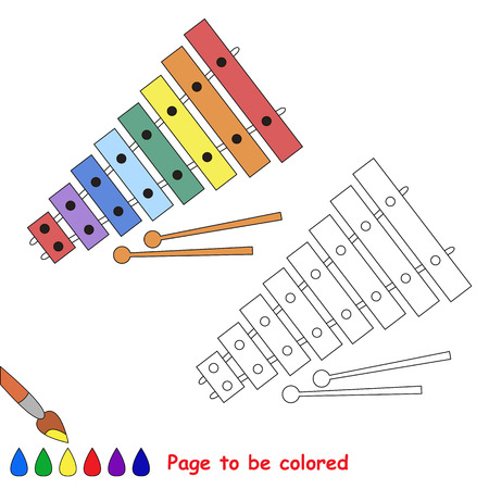 Xylophone to be colored coloring book for children visual game