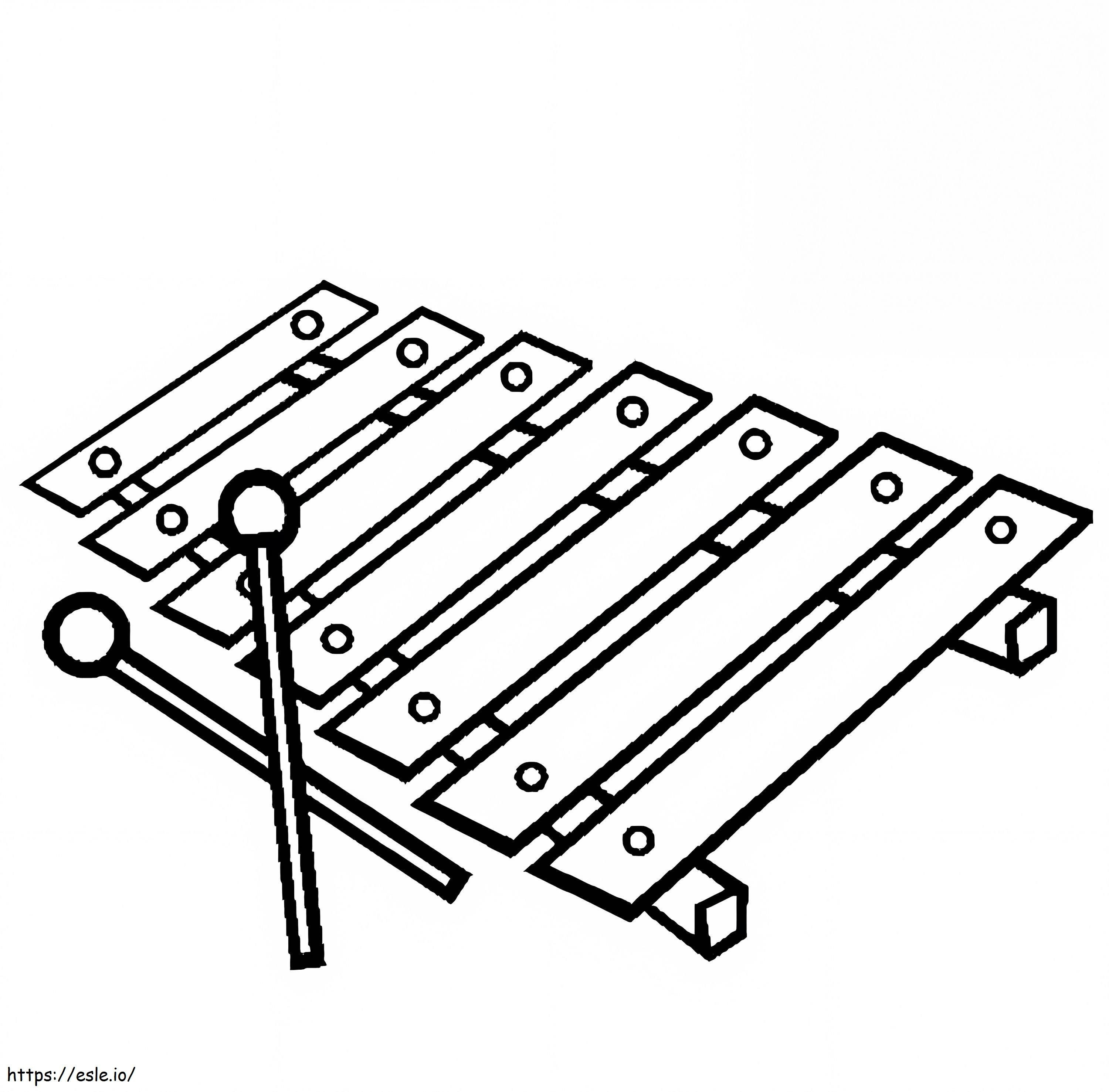 Simple xylophone coloring page