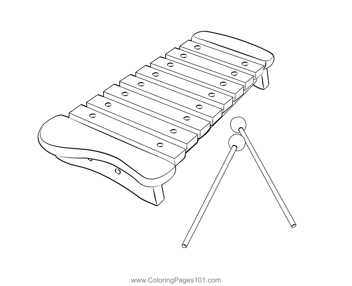 Playme xylophone coloring page for kids
