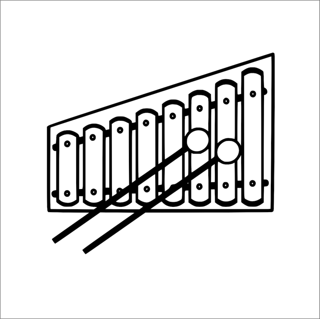 Xylophone musical instrument n percussion wooden bar struck mallets cut design artwork image clipart digital download epsdxfpngjpegsvg download now