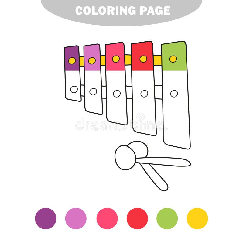 Xylophone coloring page stock illustrations â xylophone coloring page stock illustrations vectors clipart