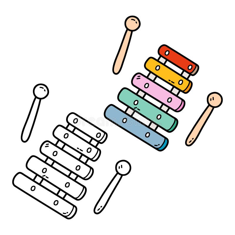 Xylophone coloring page stock illustrations â xylophone coloring page stock illustrations vectors clipart