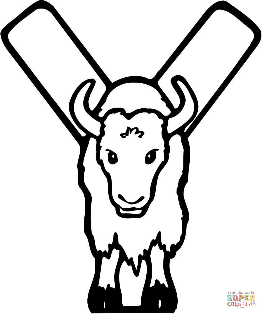 Letter y is for yak coloring page free printable coloring pages