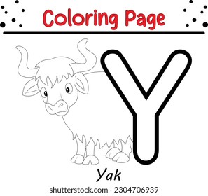Animal alphabet coloring page coloring page stock vector royalty free