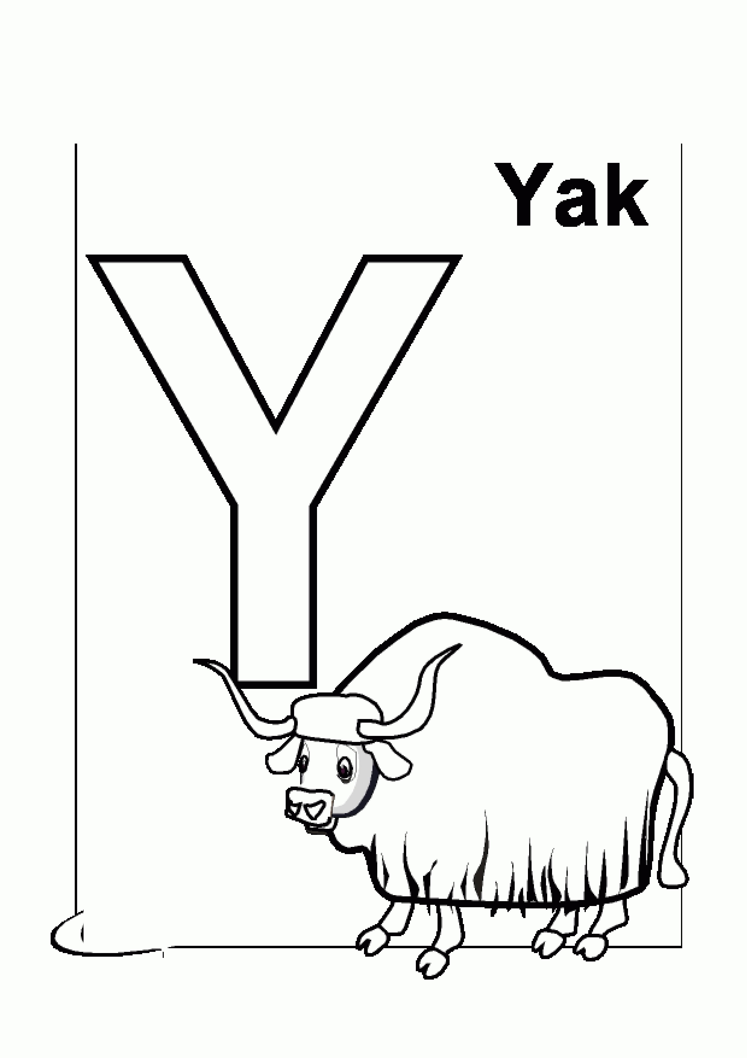 Yak coloring page