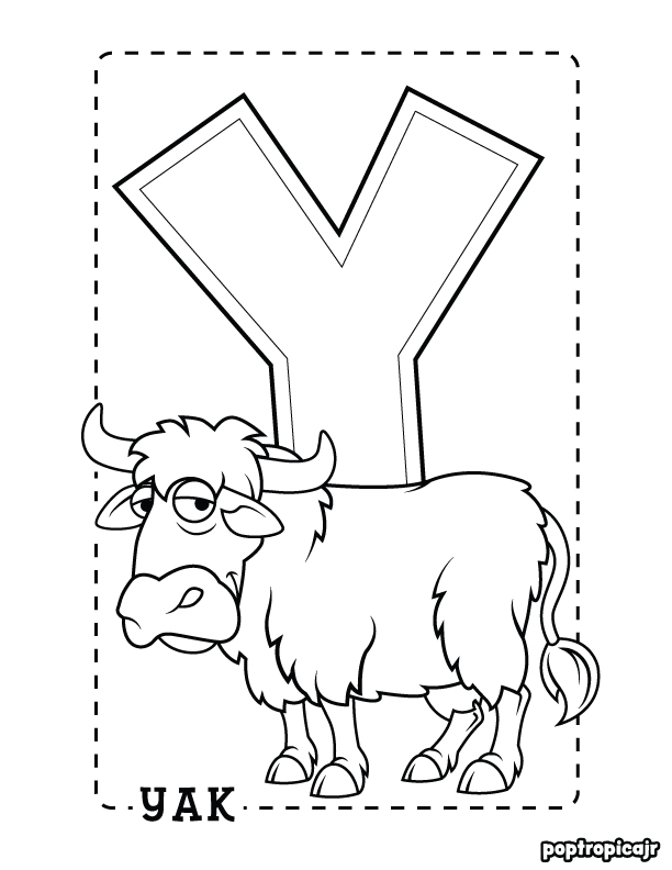 Animals and letters coloring pages