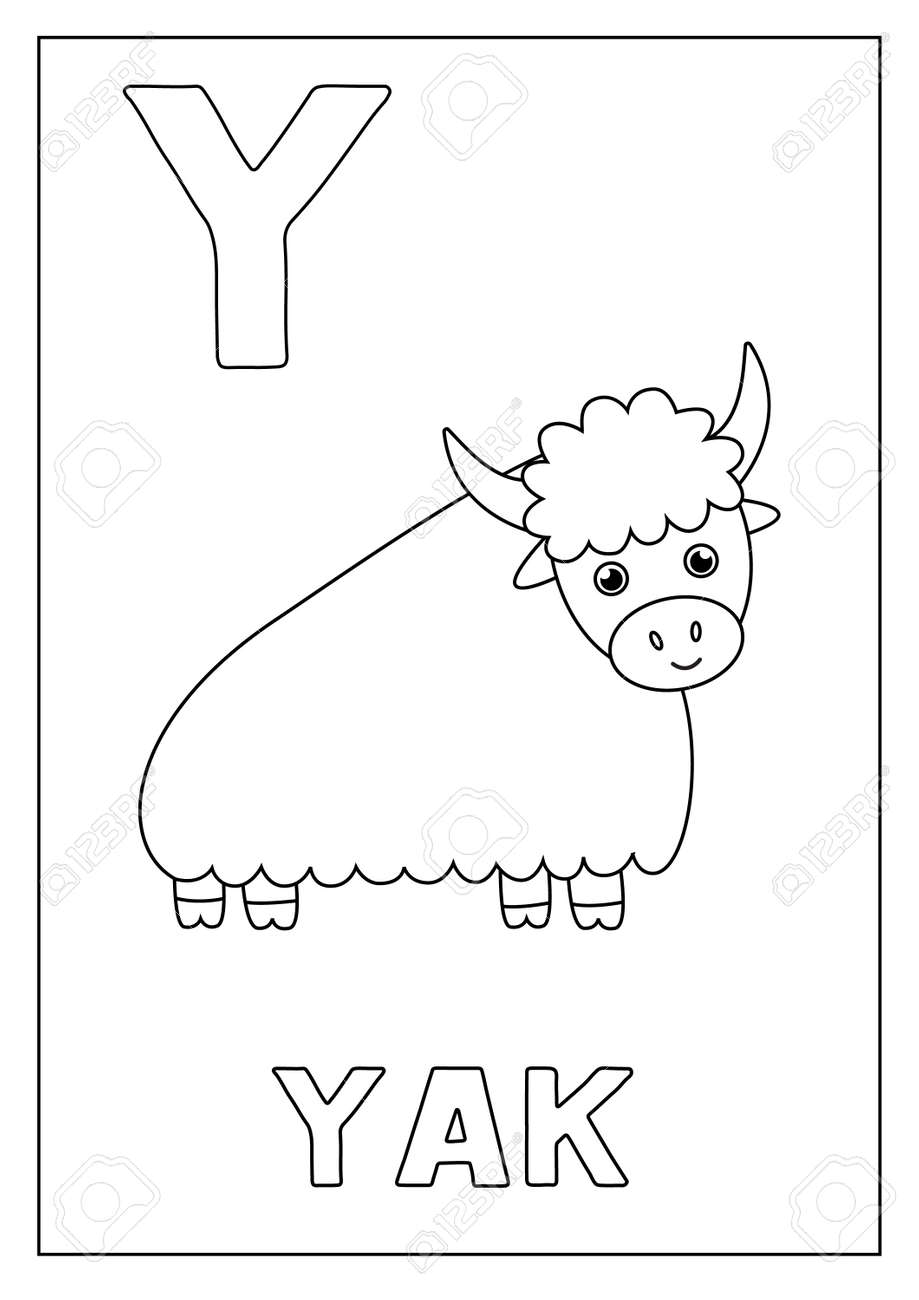 Black and white alphabet flashcard for children learning letter y coloring book royalty free svg cliparts vectors and stock illustration image