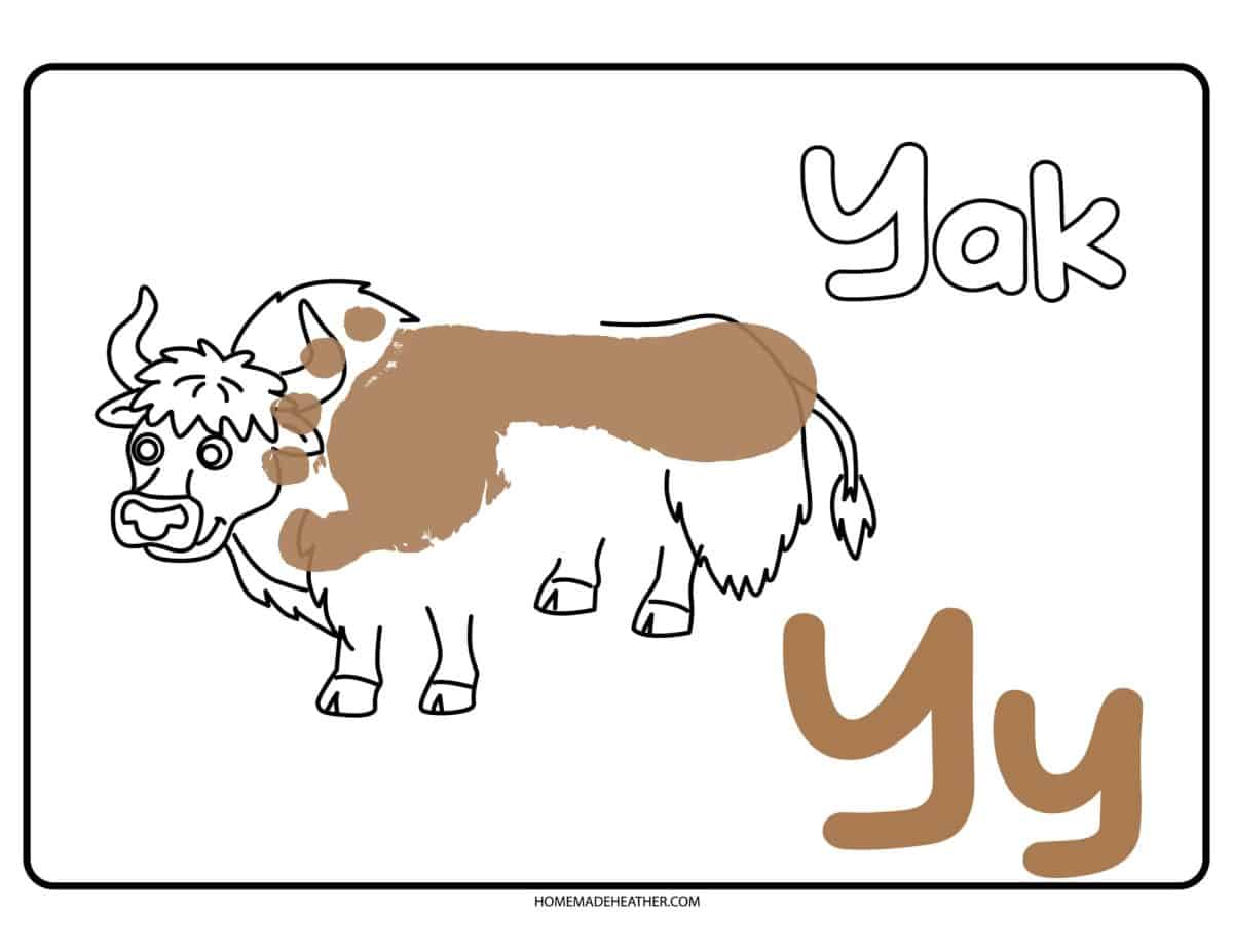 Free letter y footprint art printable homemade heather