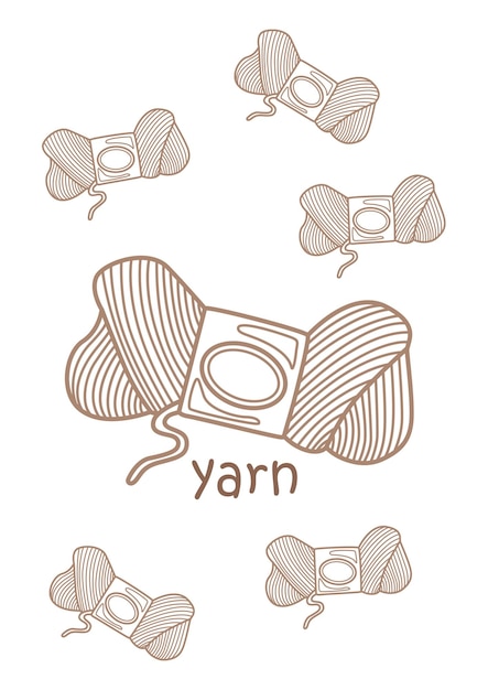 Premium vector alphabet y for yarn vocabulary school lesson cartoon coloring pages for kids and adult