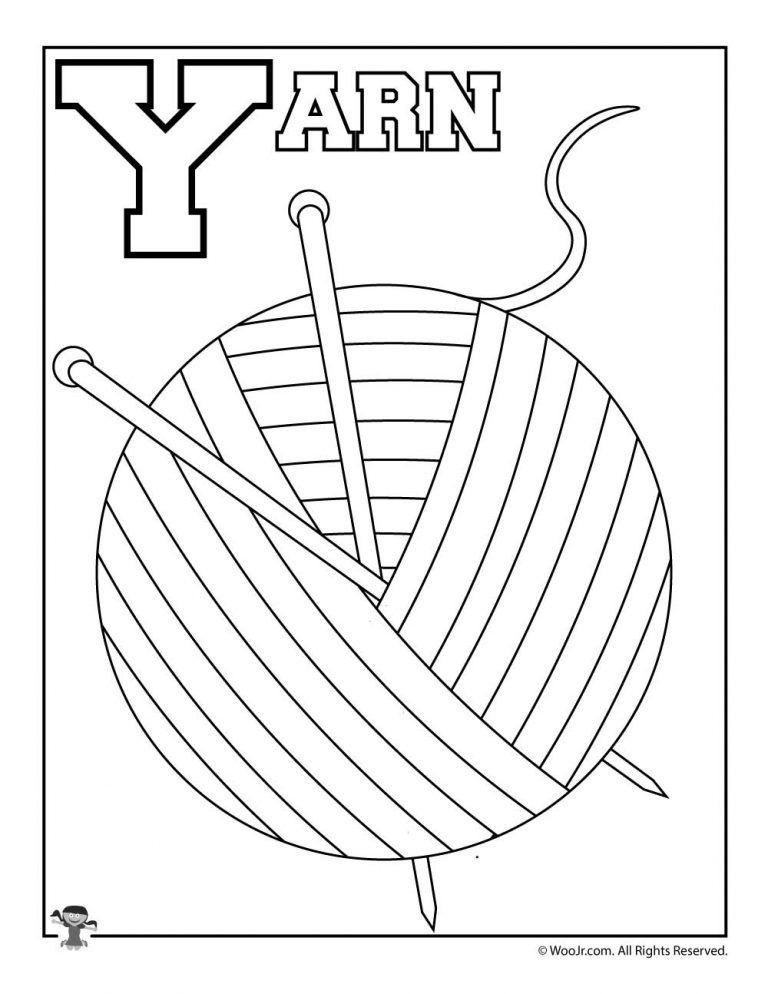 Y is for yarn coloring page woo jr kids activities childrens publishing alphabet coloring pages abc coloring pages coloring pages
