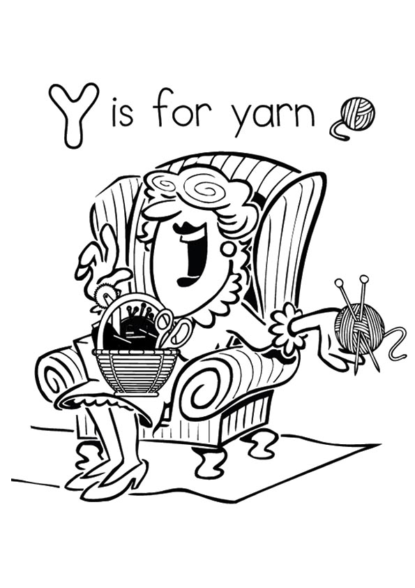 Knitting coloring pages