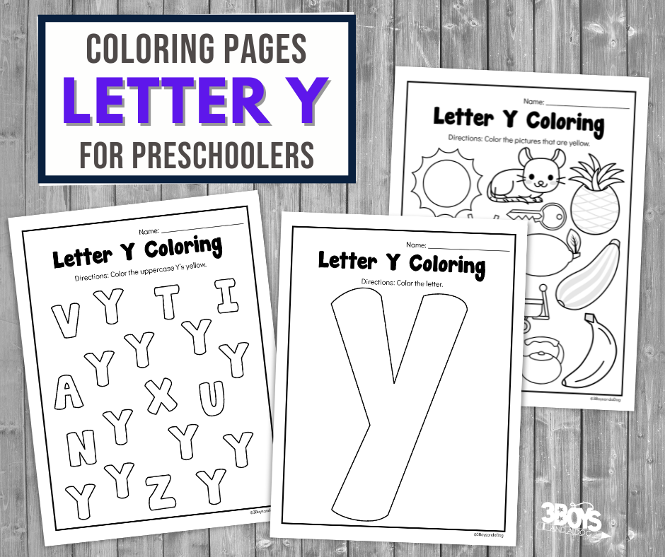 Y is for yellow coloring page