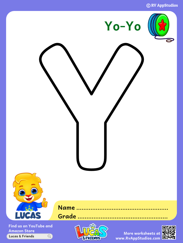 Letter y coloring pages
