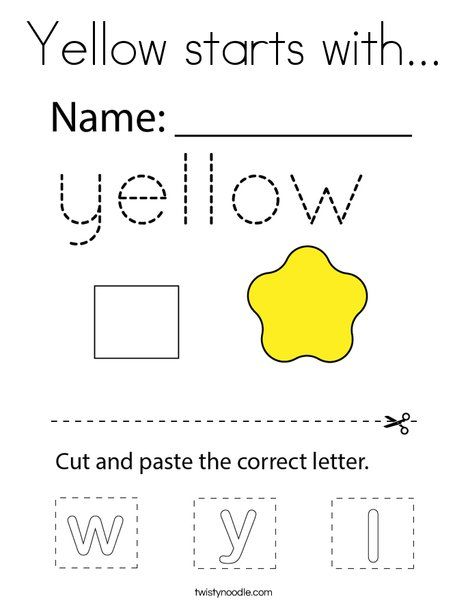 Yellow starts with coloring page in mini books color activities coloring pages
