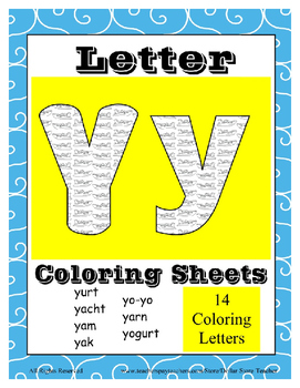 Alphabet coloring pages for the letter y beginning sound pictures for y