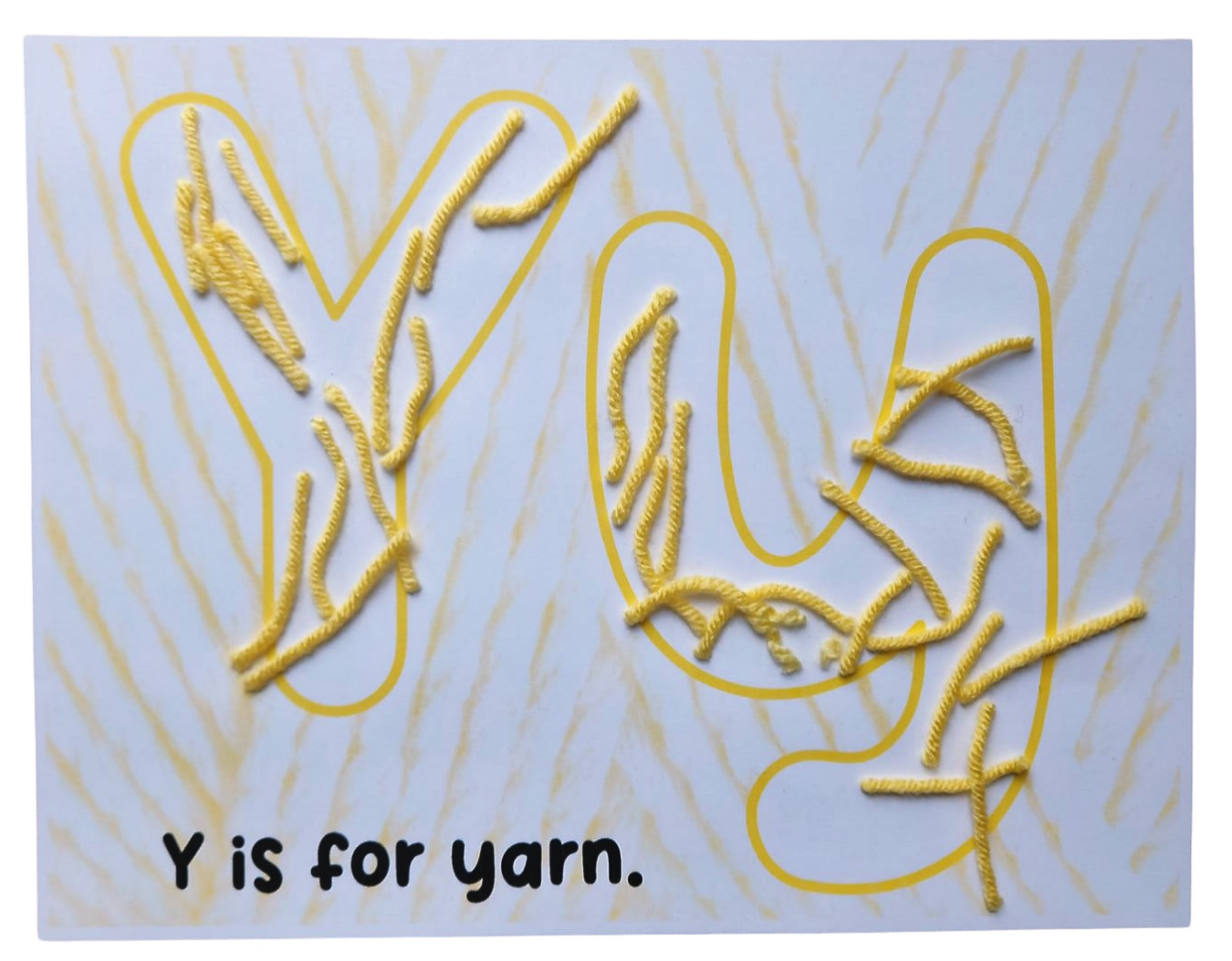 Y is for yarn craft coloring page