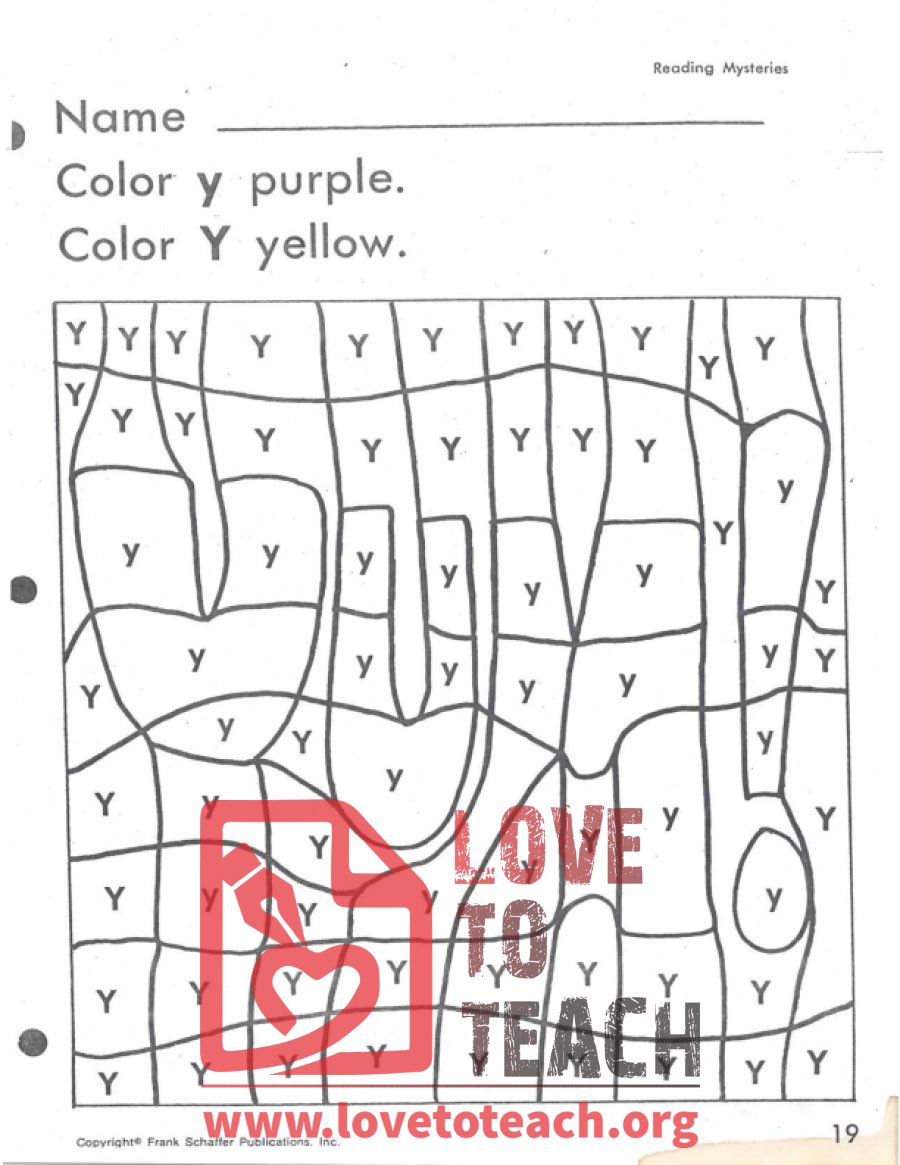 Y and y coloring page