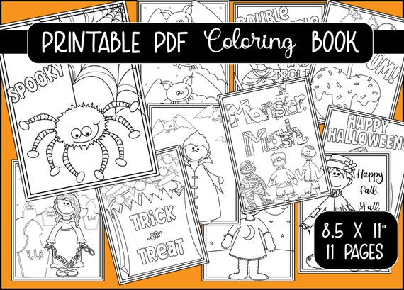 Halloween coloring pages printable pdf kids activity halloween coloring book