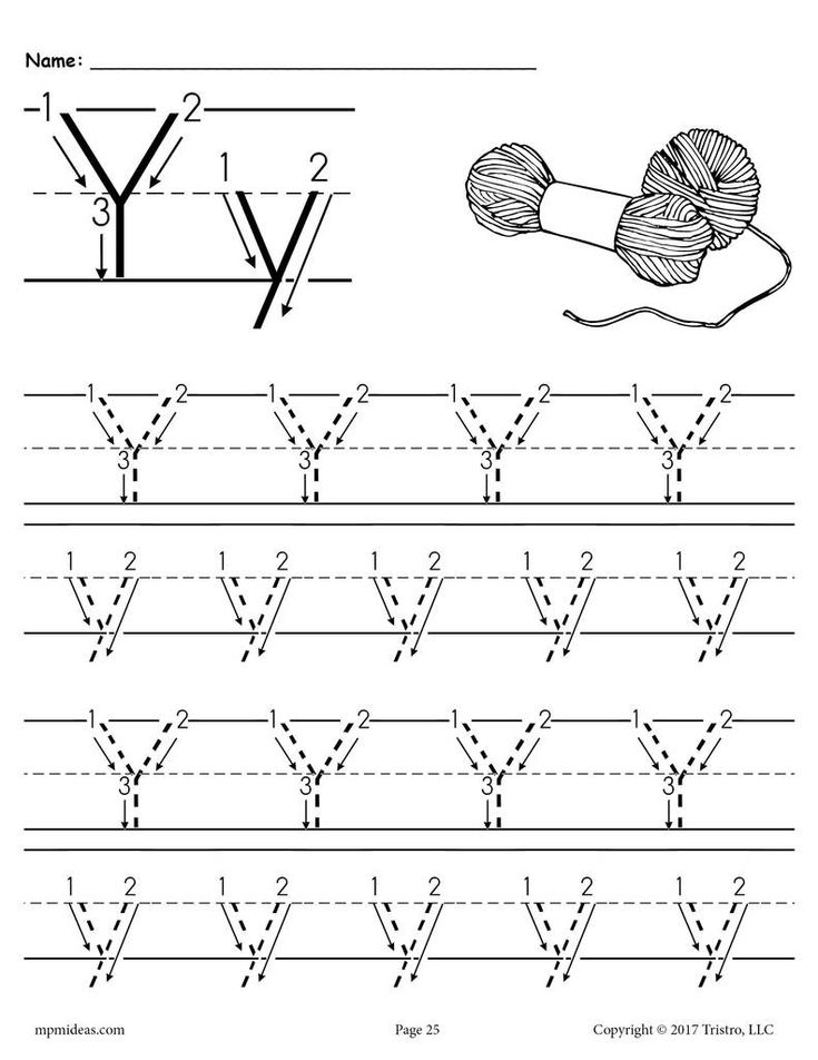 Printable letter y tracing worksheet with number and arrow guides letter y worksheets tracing worksheets tracing letters preschool