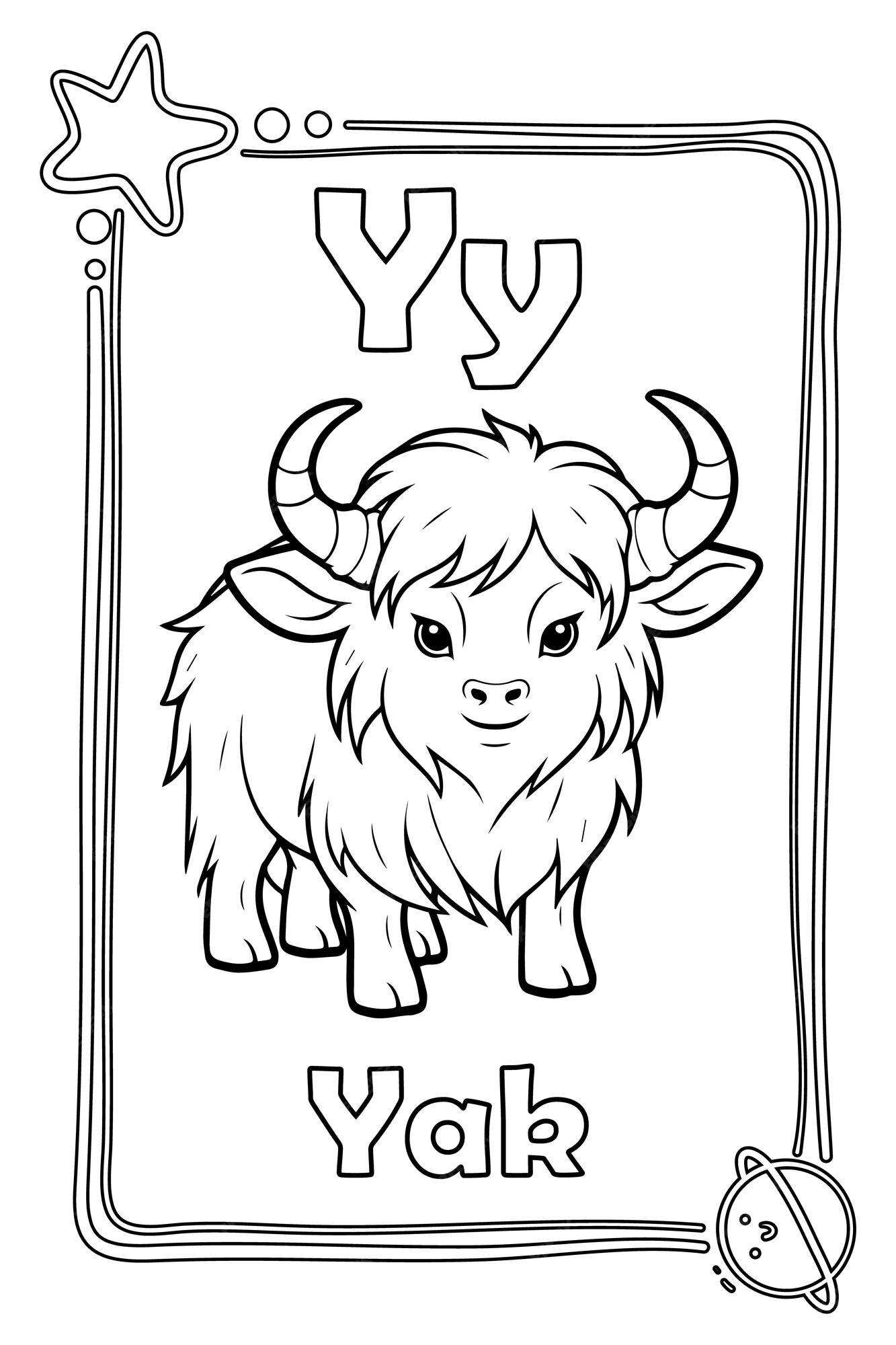 Premium vector animal alphabet coloring book for preschool kids colorless versions on a paper ready for print