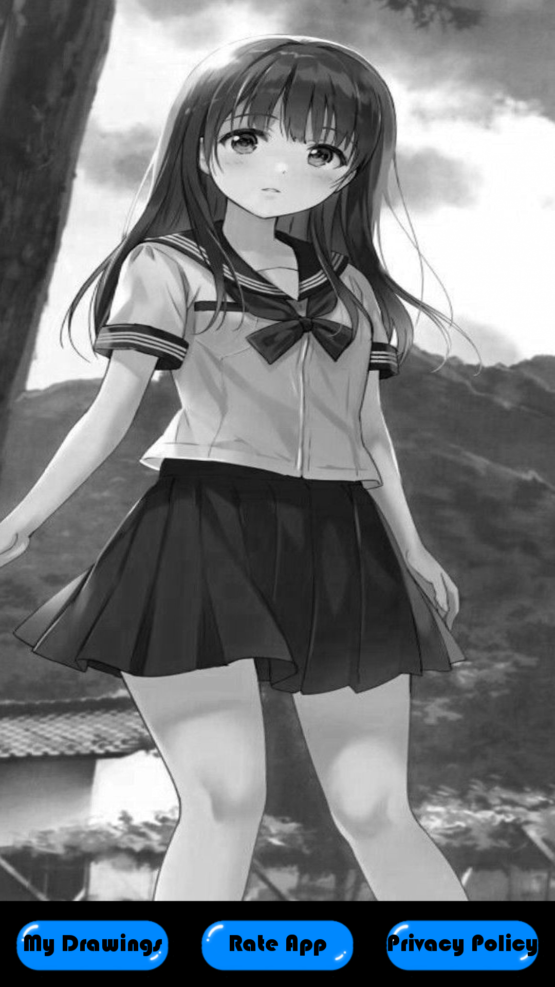 High school yandere anime coloring pages
