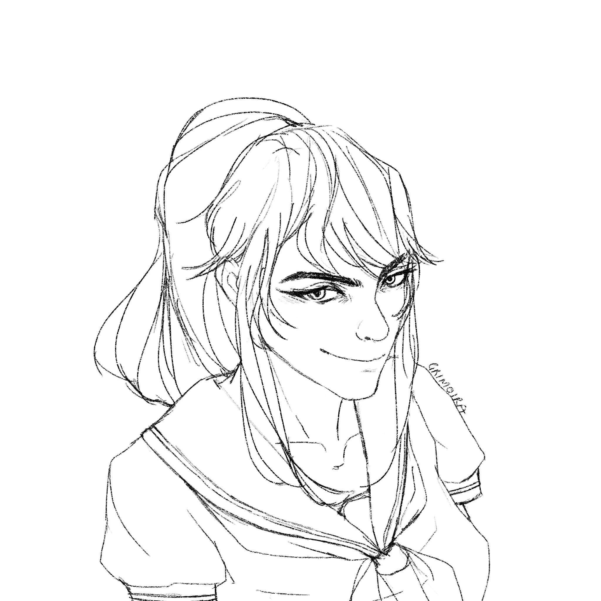 Quick sketch of ayano might colour it later ryanderesimulator