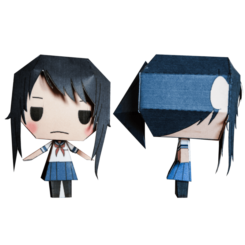 Yandere chan from yandere simulator chibi doll free printable papercraft templates