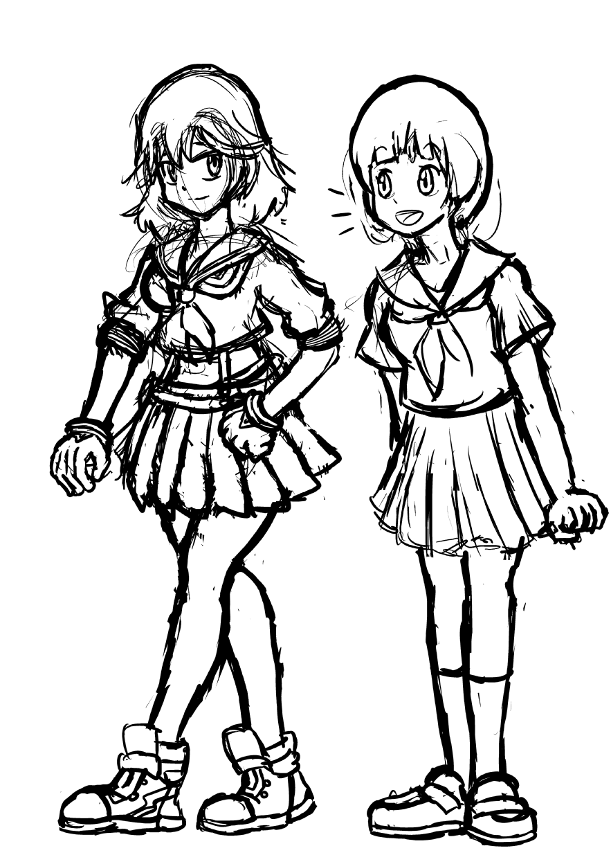 Ryuko and mako by artiecanvas