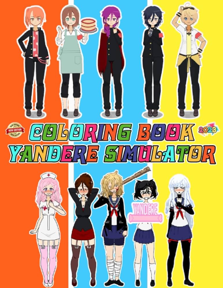 Yandere simulator loring book cute character for fan teen men women great loring pages for kids teens adults beautiful and exclusive your creativity and create your masterpieces imamura puzumaki