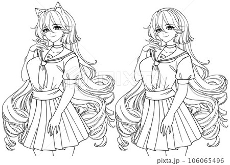 Anime full body manga visual novel npc sprite