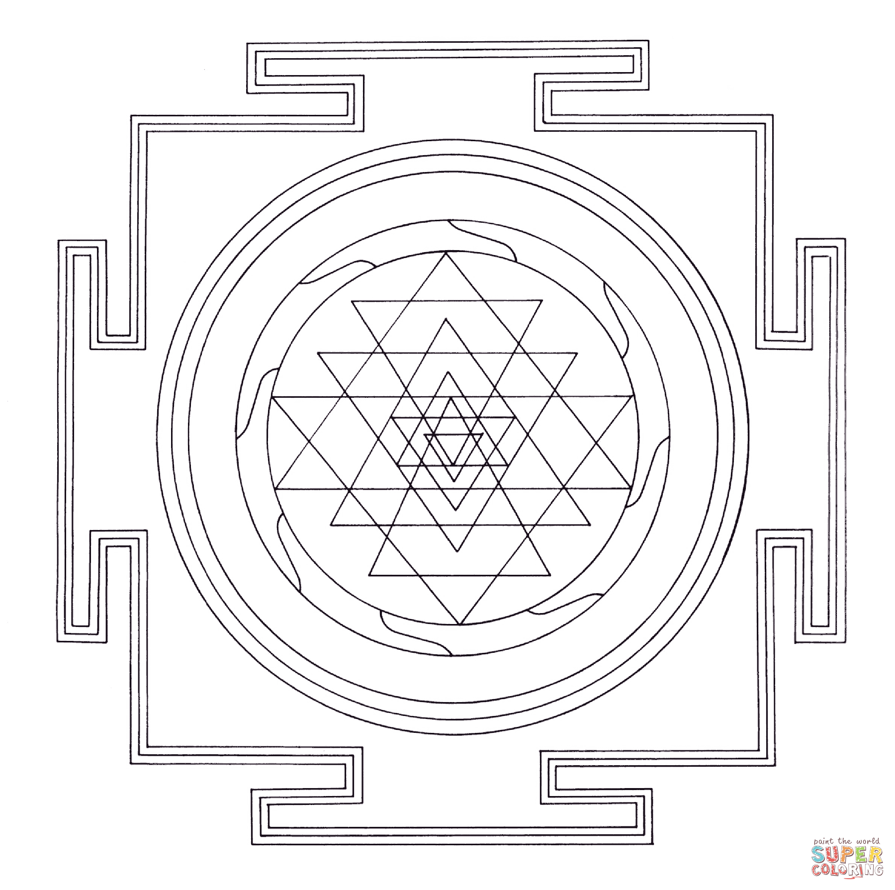 Tibetan sri yantra mandala tibetan mandala mandala coloring pages coloring pages