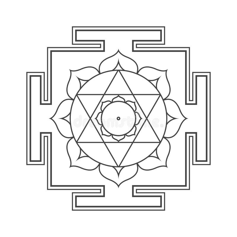 Hinduism yantra sacred geometry mandala stock vector