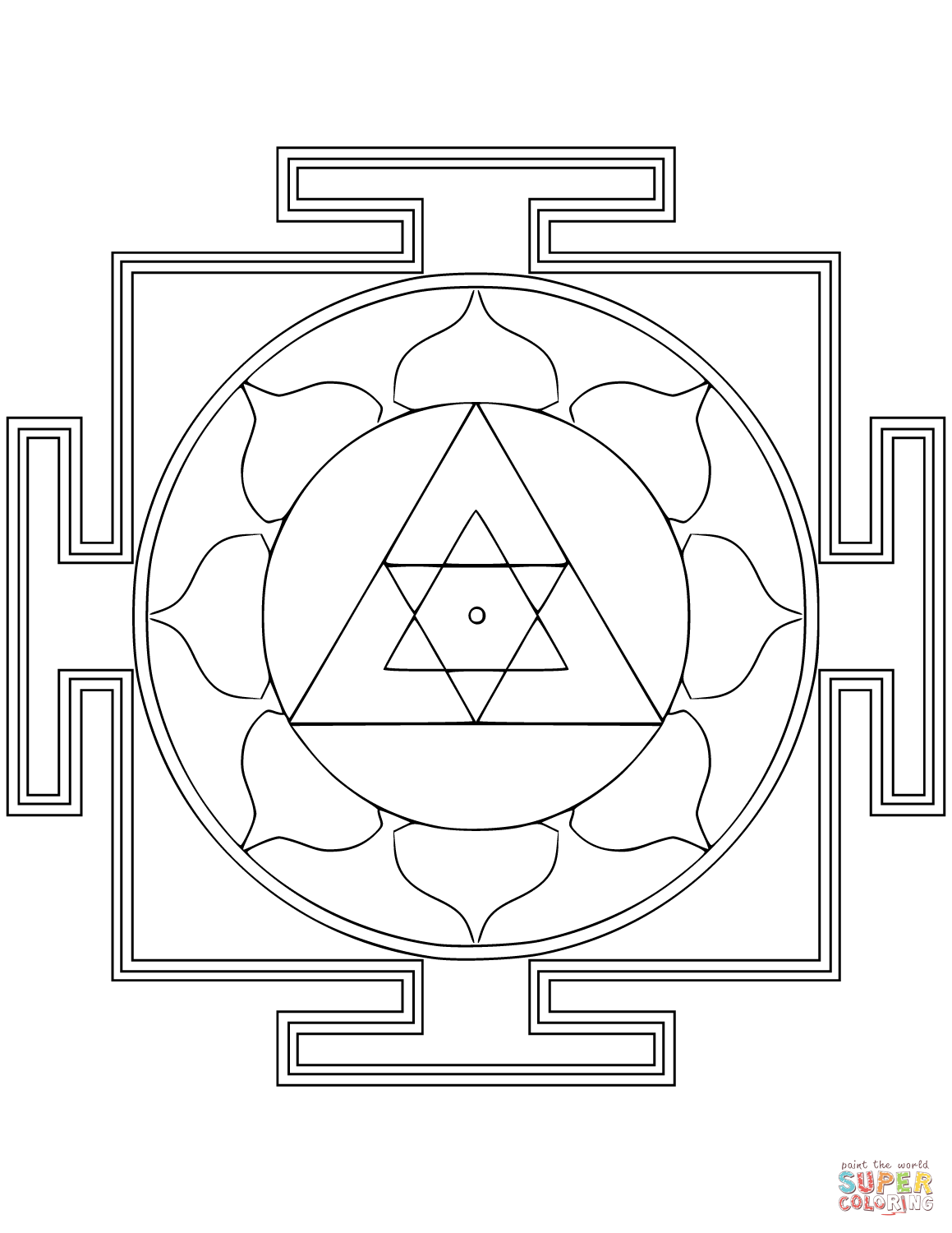 Yantra mandala in mandala coloring pages mandala coloring coloring pages