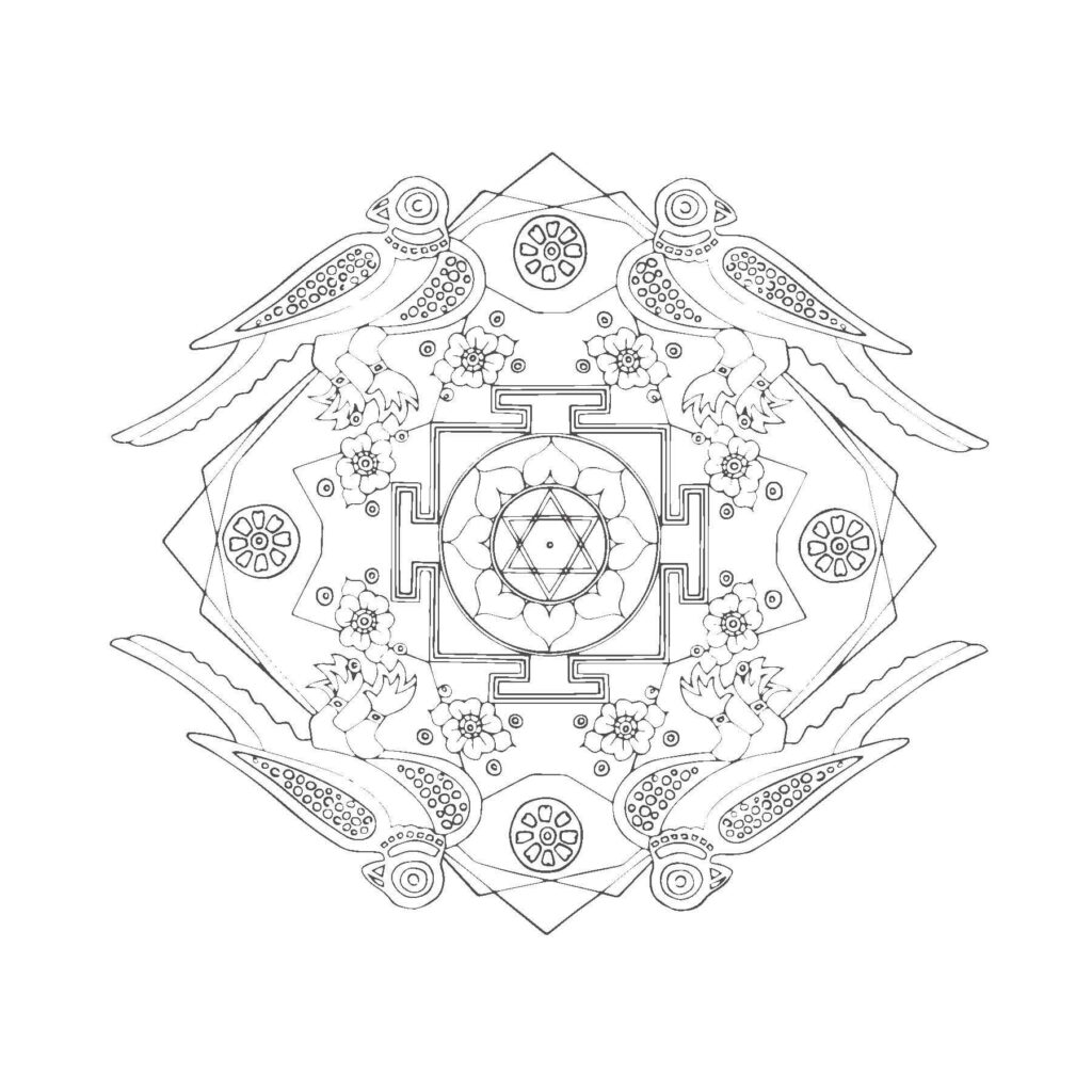 Coloring yantras printable page excerpt