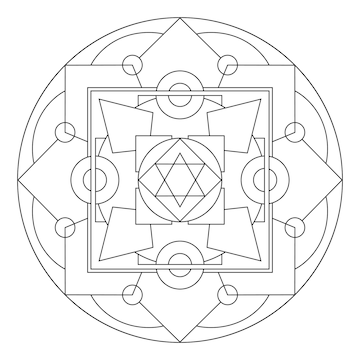 Premium vector sacred geometry mandala coloring page for adults abstract mystical signs vector illustration