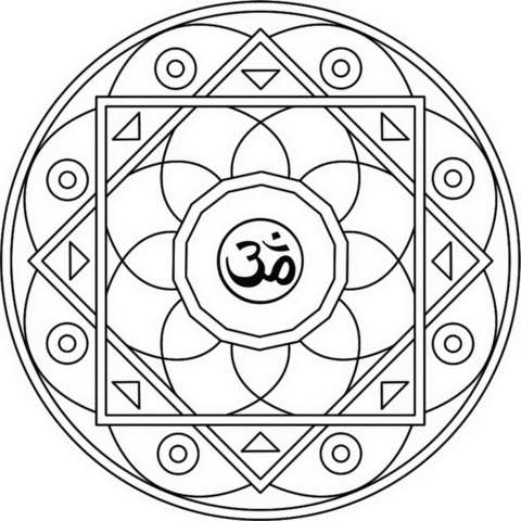 Om mandala coloring page free printable coloring pages