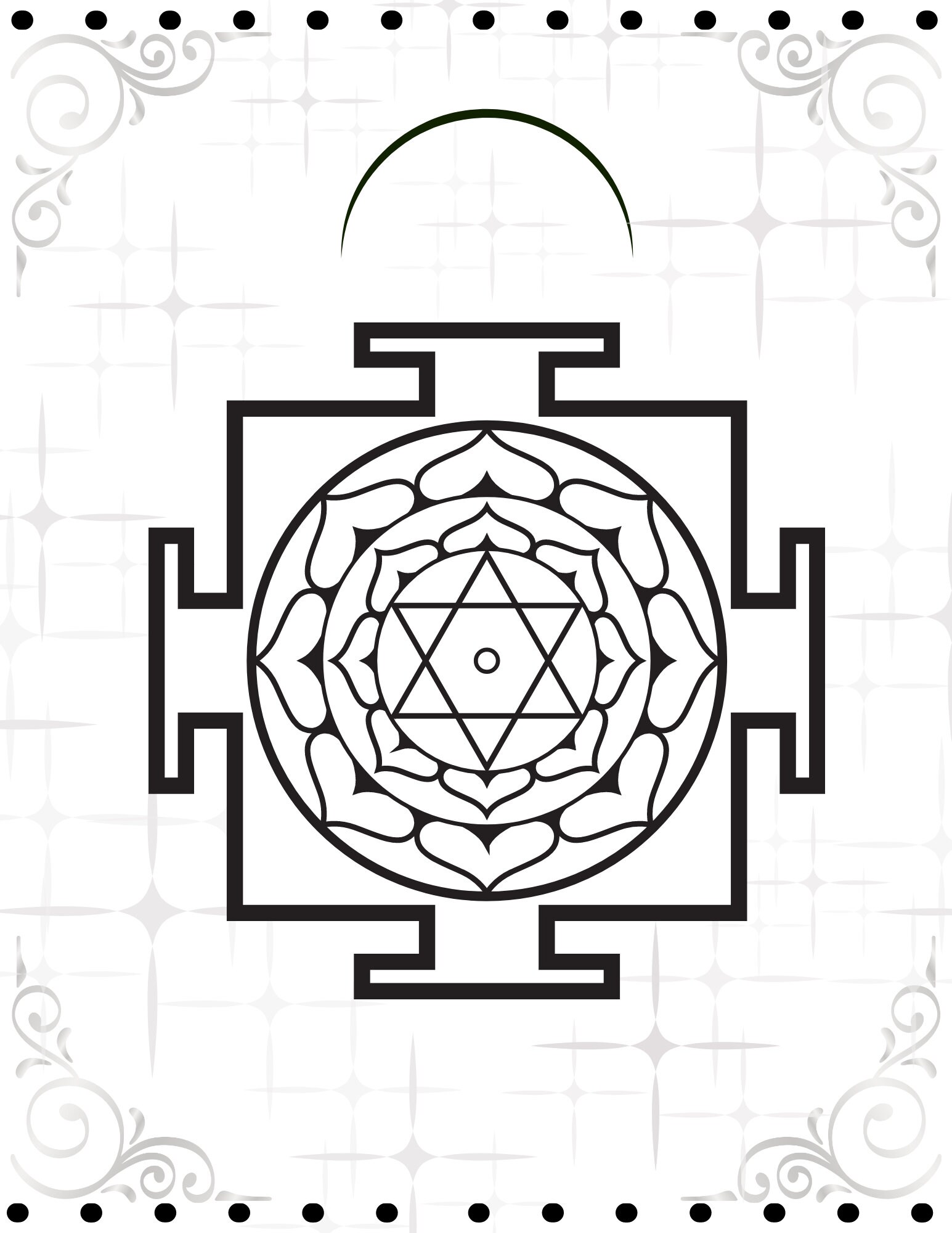 Set of nine yantras coloring sheets sacred geometry digital download digital art downloadable art deities diwali