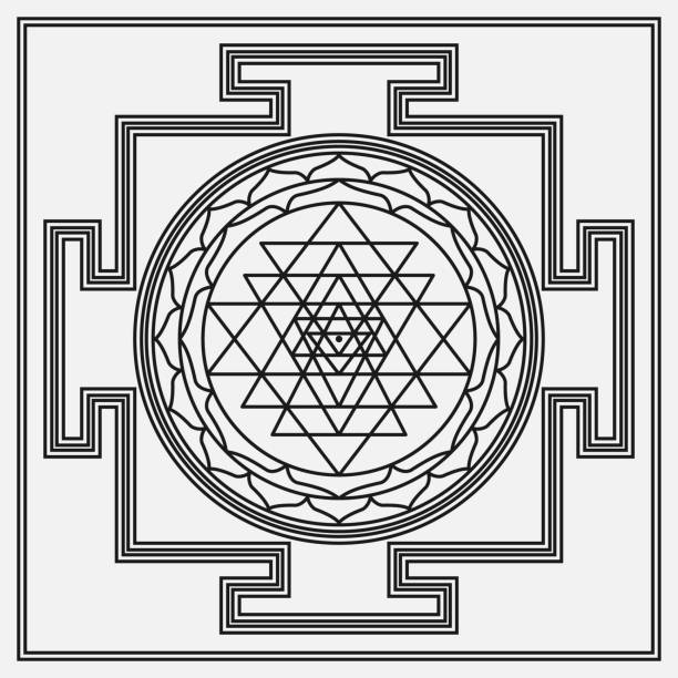 Sri yantra mandala stock illustrations royalty