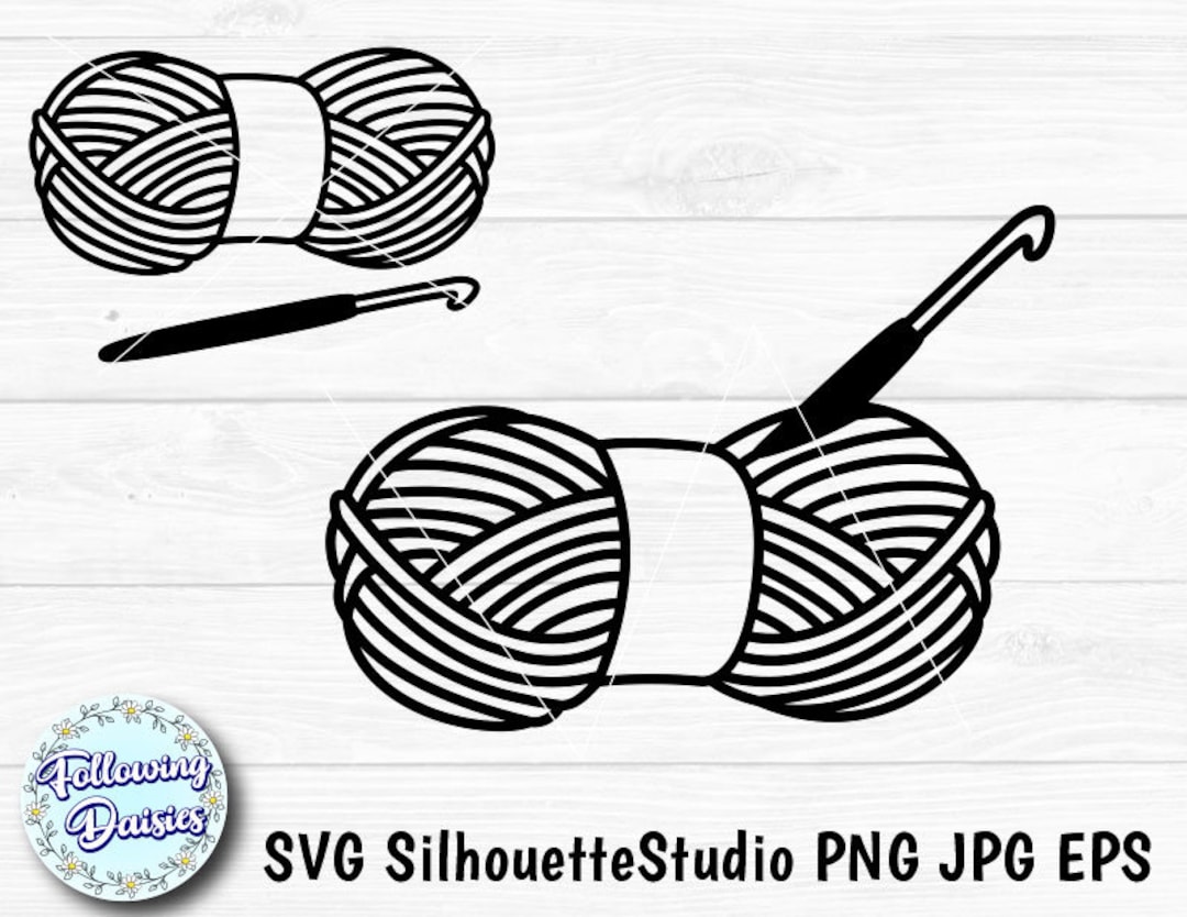 Ball of wool with crochet hook svg ball of yarn crochet hook crafting hobbies svg files for cricut and silhouette paper cut template