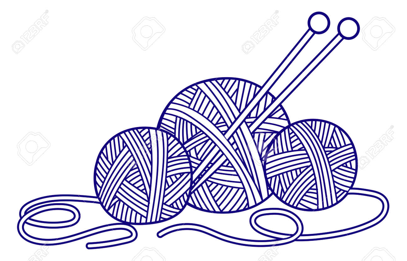 Vector flat illustration for children coloring book in a doodle style group of balls of yarn for knitting royalty free svg cliparts vectors and stock illustration image