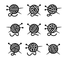 Yarn ball vector images over