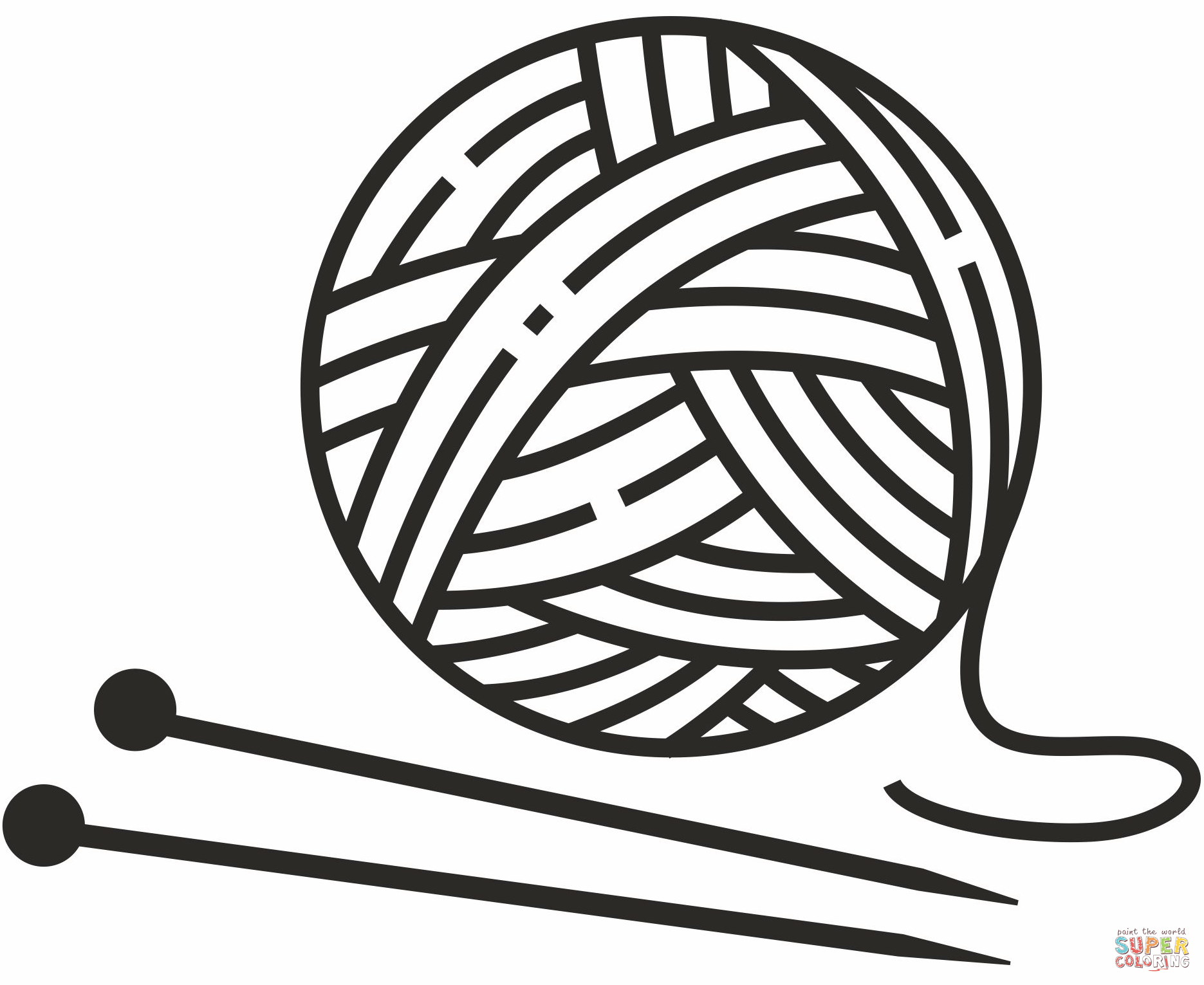 Yarn coloring page free printable coloring pages