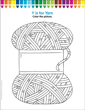 Y is for yarn coloring page printable coloring pages